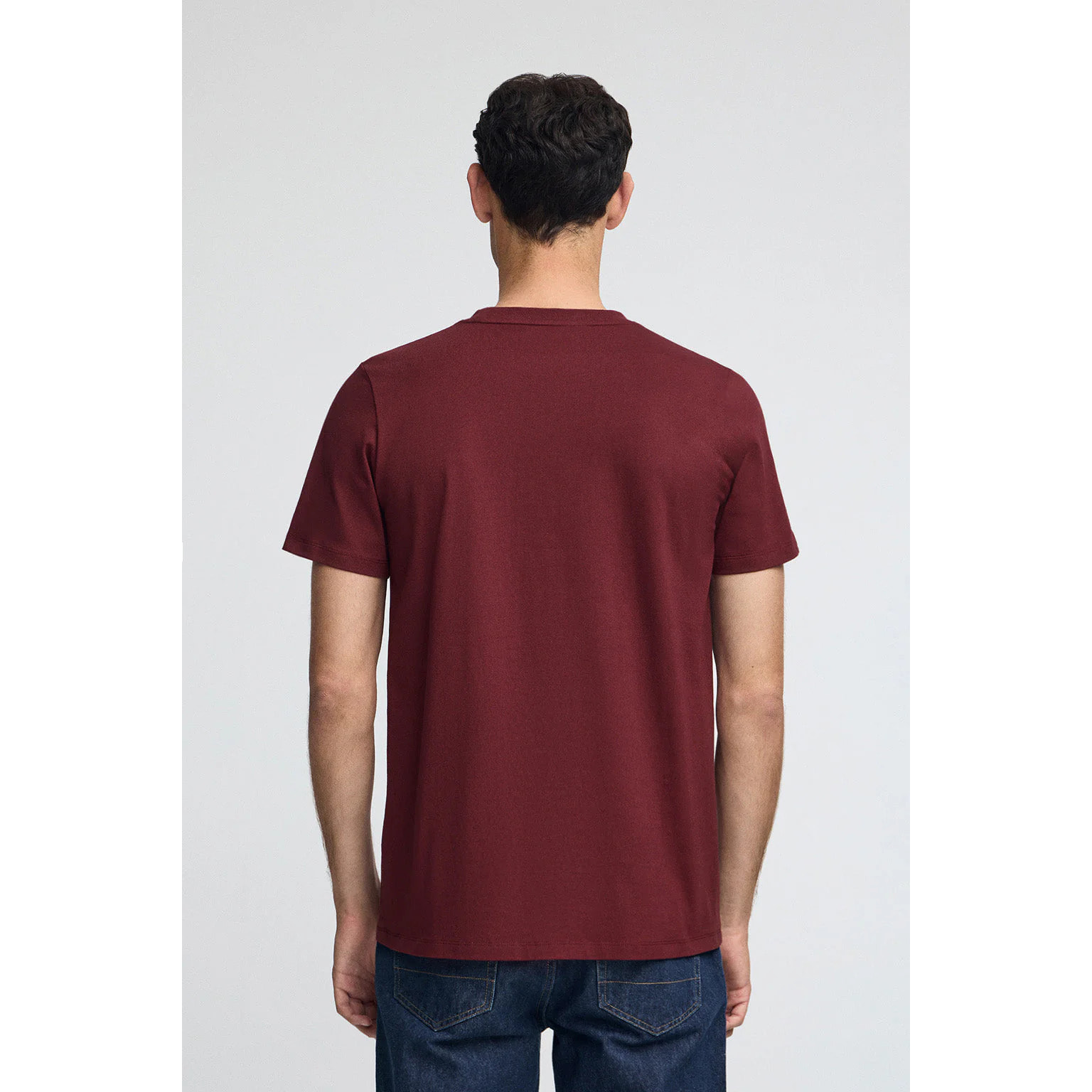 Camiseta granate con cuello redondo y bordado Rigby Go