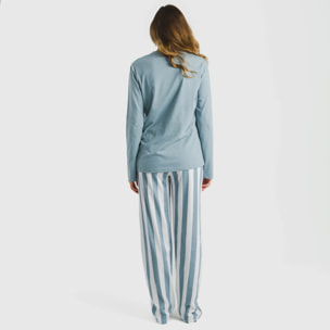 Pijama largo algodón Raya Elvis Indigo