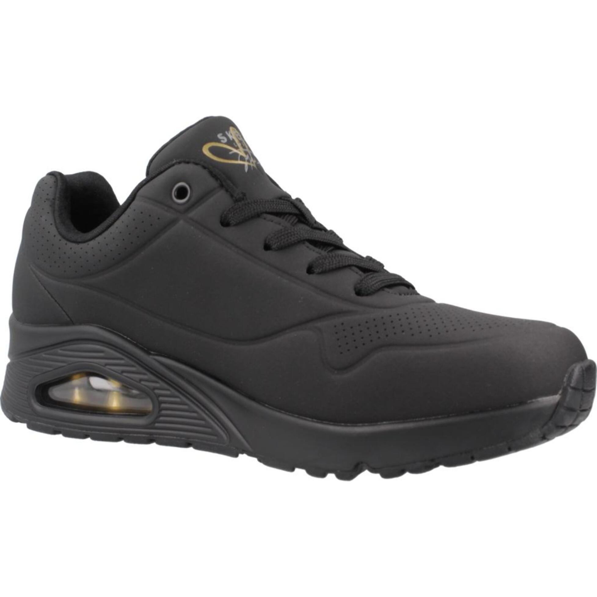 Sneakers De  Mujer Uno - Golden Heart Negro
