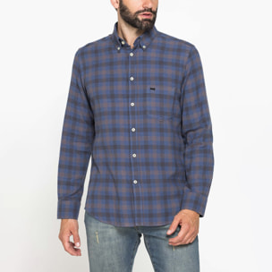 CAMICIA FANTASIA TINTO FILO IN FLANELLA LEGGERA