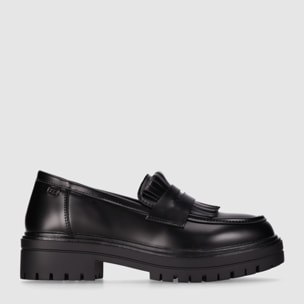Zapatos de Piel Sintética - Negro - Tacón: Bajo