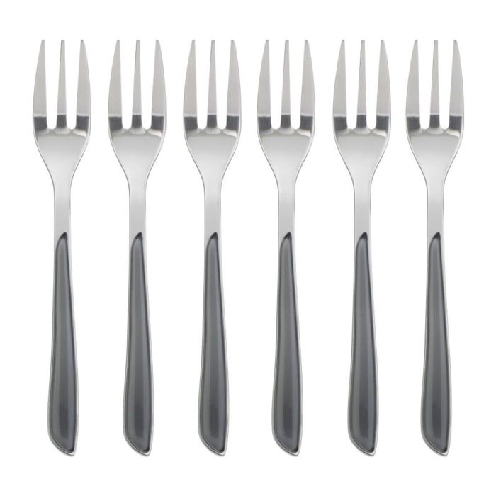 Solstice Gris - Set de 6 tenedores para pastel