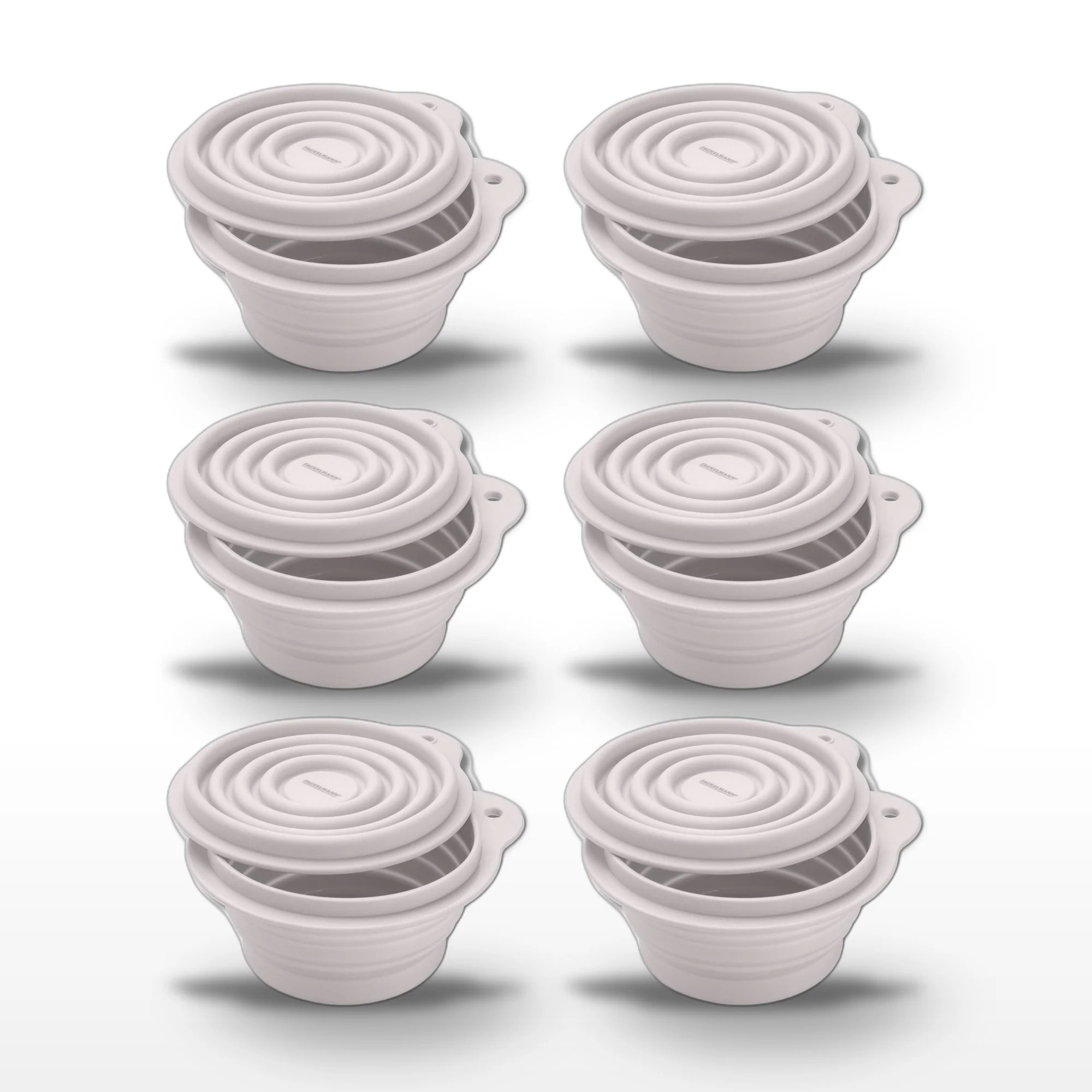 Lot de 6 Boîtes à Snacks Pliables en Silicone Blanc Fackelmann Storage