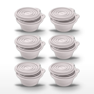 Lot de 6 Boîtes à Snacks Pliables en Silicone Blanc Fackelmann Storage