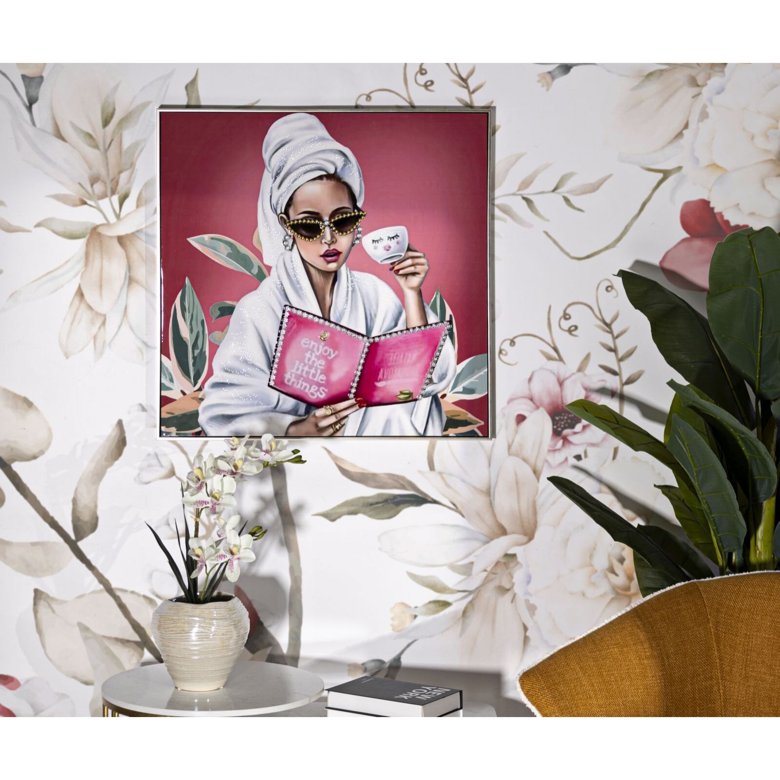 DIPINTO SU TELA LACCATO LUXURY SPA C/CORNICE -A- CM 82X4X82