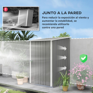 Cobertizo de Jardín de Exterior 0,92 m² 100x103x160 cm Caseta de Jardín Metálica con 1 Puerta y Cerradura para Almacenamiento de Herramientas en Patio Terraza Gris