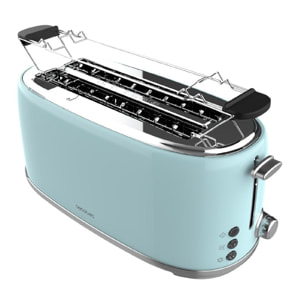 Cecotec Toast&Taste 1600 Retro Double Blue 4-Slice Toaster. 1630 W, 2 Wide and L