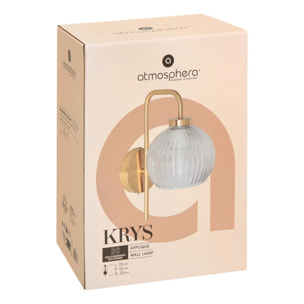 Applique murale Krys doré 23x15cm