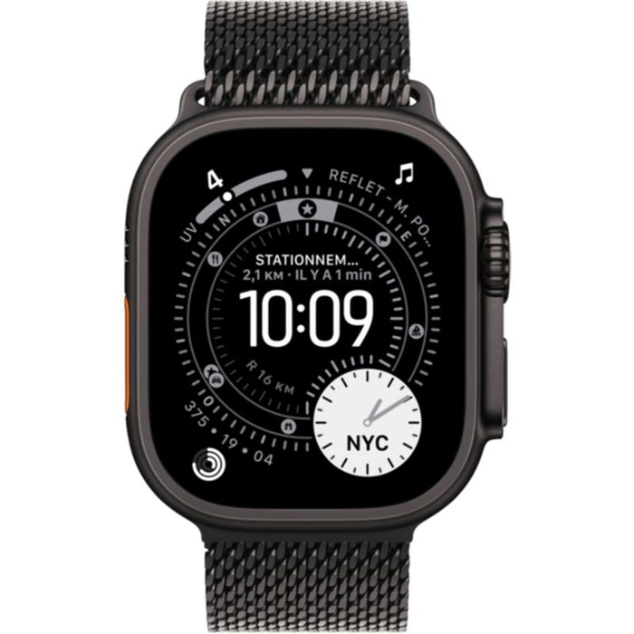 Montre connectée APPLE WATCH 49mm Tit Noir Milanais Ultra 3 M Cellul