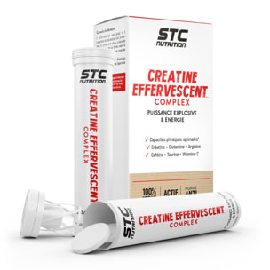 CREATINE EFFERVESCENT COMPLEX - A base de Créatine, Glutamine, Arginine, Taurine et Caféine - Aide à améliorer les capacités physiques - Tube de 30 comprimés - Cure de 5 à 15 jours