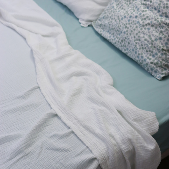 Drap plat en gaze de coton, SIMPLEMENT GAUFRÉ