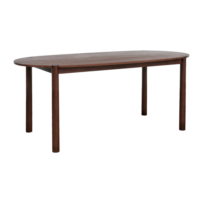 Table à manger ovale bois d'hévéa 6 places CONSTANCE
