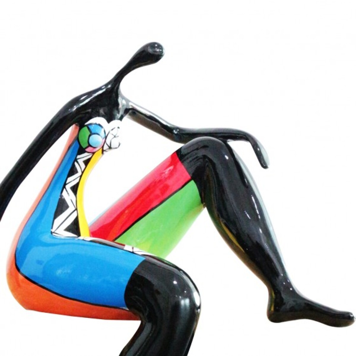 Statue femme assise multicolore en résine H70cm - DONNA