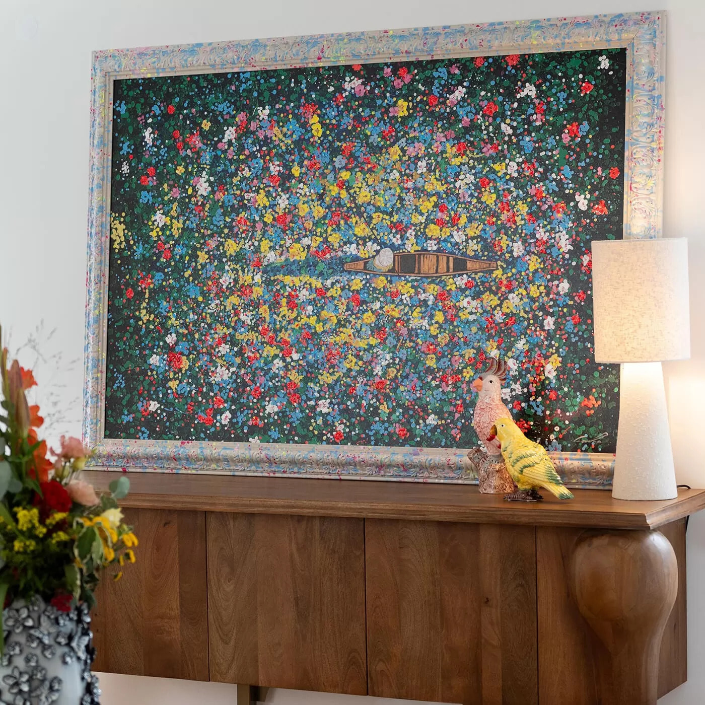 Tableau Frame marché aux fleurs flottant 150x100cm Kare Design