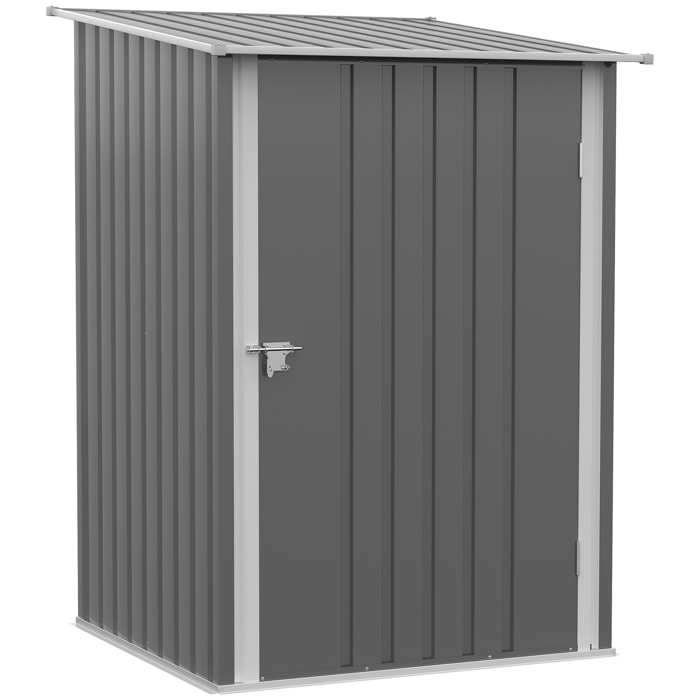 Abri de jardin - remise pour outils - cabanon porte verrouillable - dim. 1L x 1,03l x 1,6H m - tôle d'acier ondulée gris