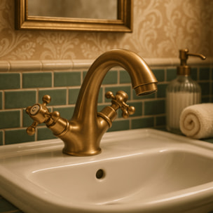 Mélangeur lavabo monotrou PAINI Tiffany Vieux Bronze