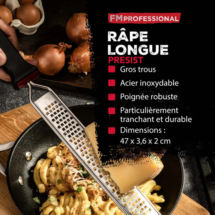 Râpe à zeste longue gros grain avec couvercle de protection 42 cm FM Professional Gourmet