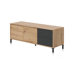 Mueble TV Lea Gris Antracita - Roble Nodi