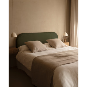 Tête de lit déhoussable en bouclé vert en différentes tailles