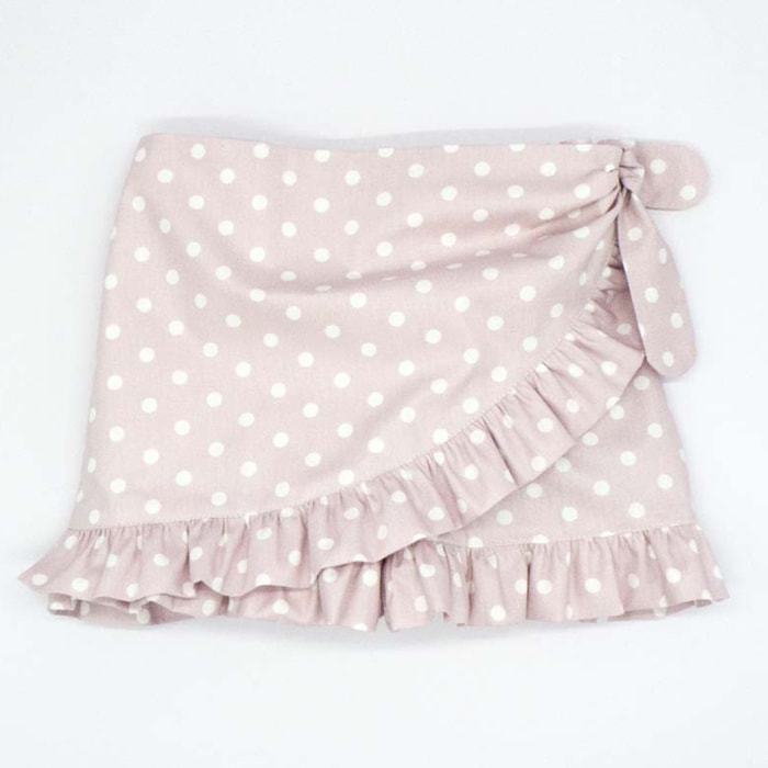 SHORT PAREO ROSA LUNAR BLANCO