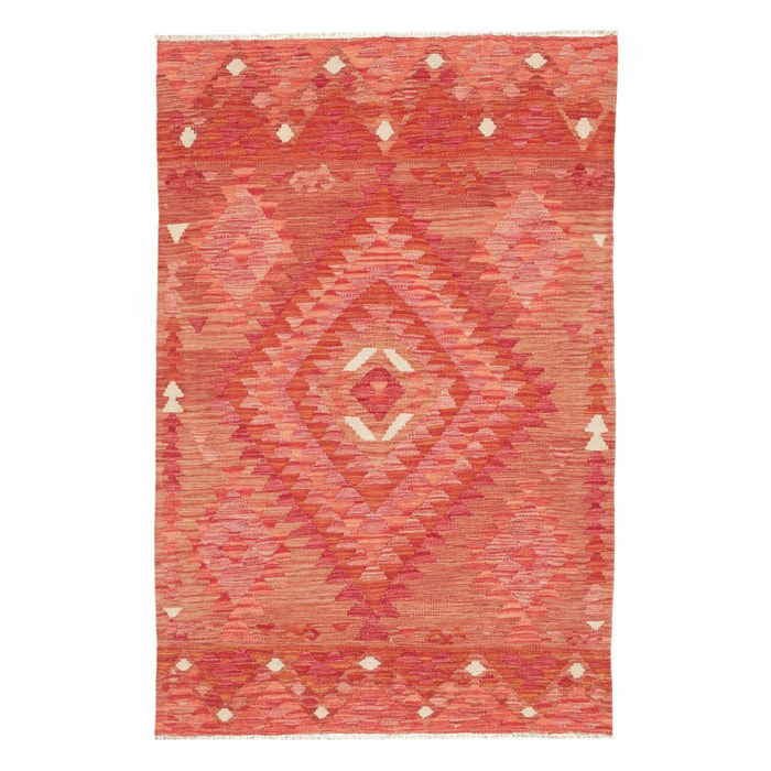 Tapis kilim géométrique, tissé plat en laine, USADE