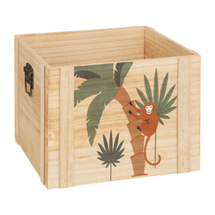 Set de 3 cagettes enfant "Jungle" bois