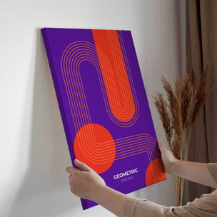 Tableau géométrique moderne violet et orange Toile imprimée