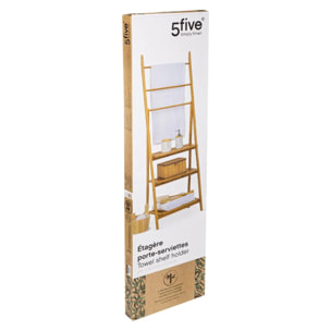 Étagère porte-serviette 3 niveaux bambou