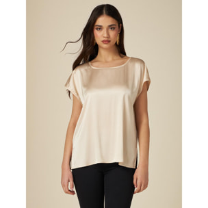 Oltre - Blusa in raso di viscosa - Beige