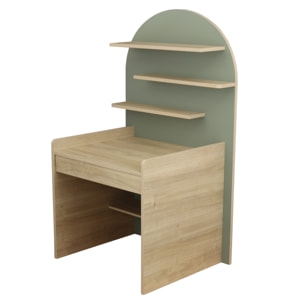 Commode à langer évolutive en bureau - décor bois chêne sépia forme arche