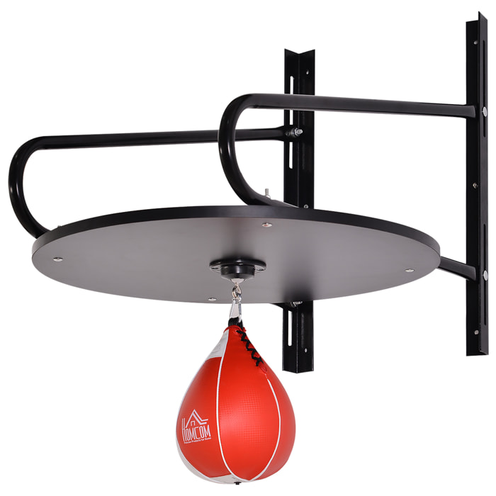 Pera de Boxeo con Soporte de Pared Punching Ball para Boxeo con Plataforma Ajustable en Altura Soporte Giratorio e Inflador 60x73x80 cm Rojo y Negro