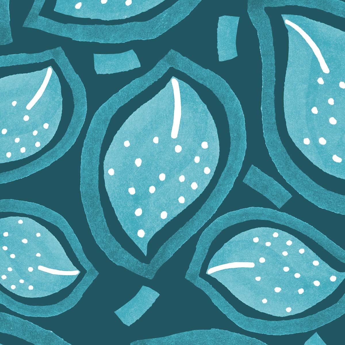 Papier peint turquoise éparse Intissé