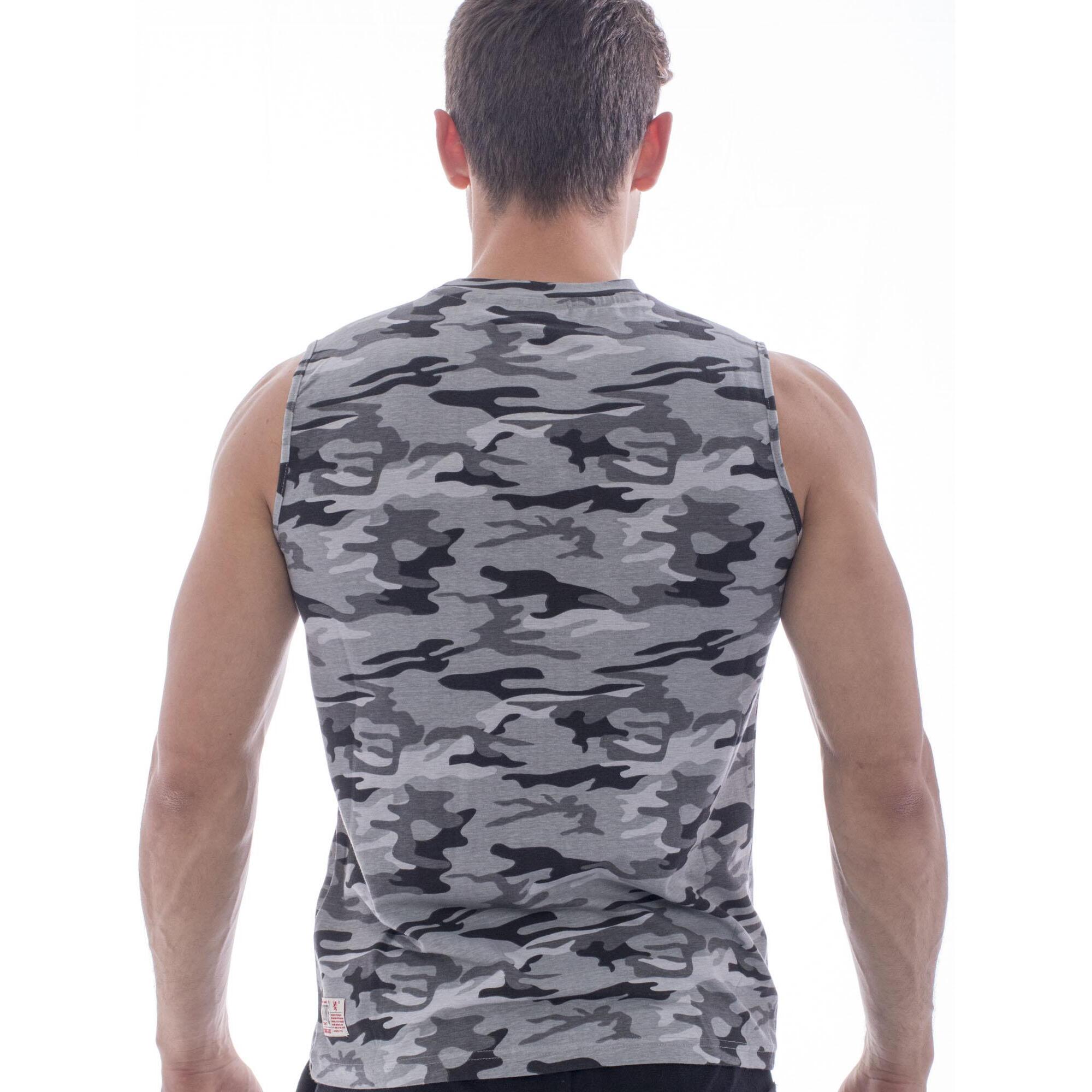 Camiseta sin mangas para hombre Leone 1947 Apparel con logo de camuflaje