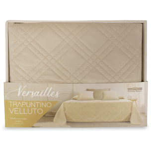 TRAPUNTINO MATRIMONIALE VELLUTO DIS. VERSAILLES BEIGE CHIARO