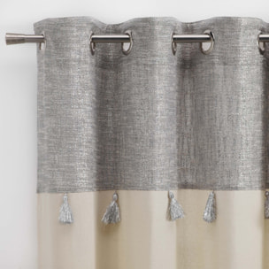 Rideau bohème parement doré ou argenté - Argent