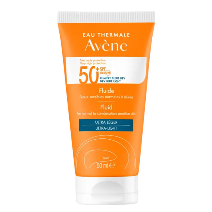 Solaire - Fluide Visage SPF50+ Peaux Sensibles Normales à Mixtes, 50ml
