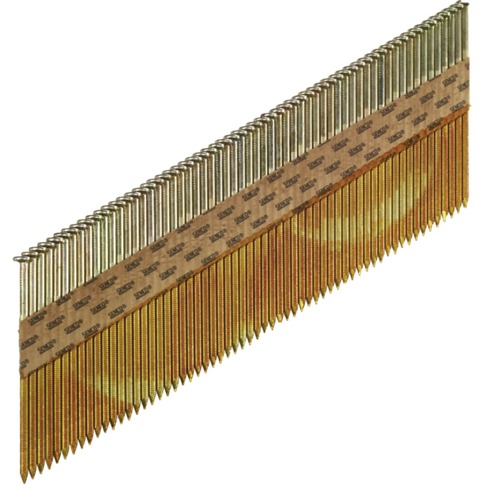 Clous en bande papier D34 annelés galvanisés - Ø 2.8 / 3.1 X 70 mm - Boite de 2000 - SENCO - HE56AXBKR