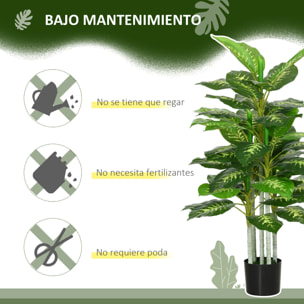 Árbol Artificial de Perenne 120 cm Planta Artificial Decorativa Grande Decoración para Hogar Oficina Balcón Dormitorio Verde