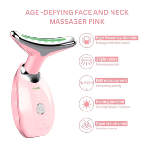 Masajeador facial y de cuello antiedad Rosa