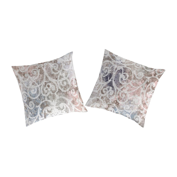 2 taies d'oreiller NANTAISE en coton percale mauve