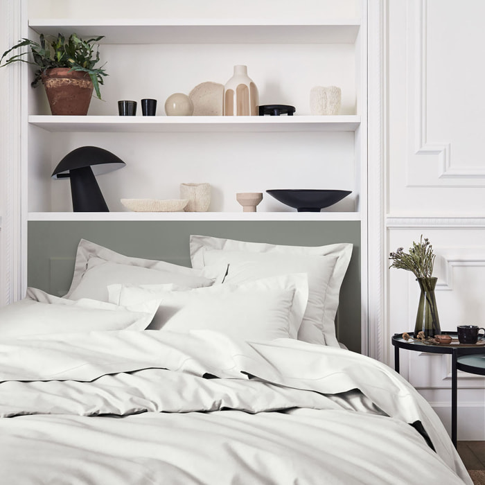 Housse de couette unie en percale de coton, PREMIÈRE, Gris Perle