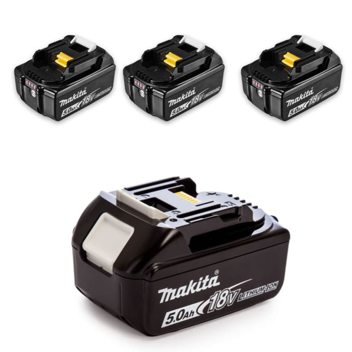 Pack 4 Baterías 5Ah + Cargador doble MAKITA + Maletín Makpac - 197626-8