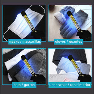 DAM Lampada UVC con cavo domestico 17x3x3 Cm. Colore nero