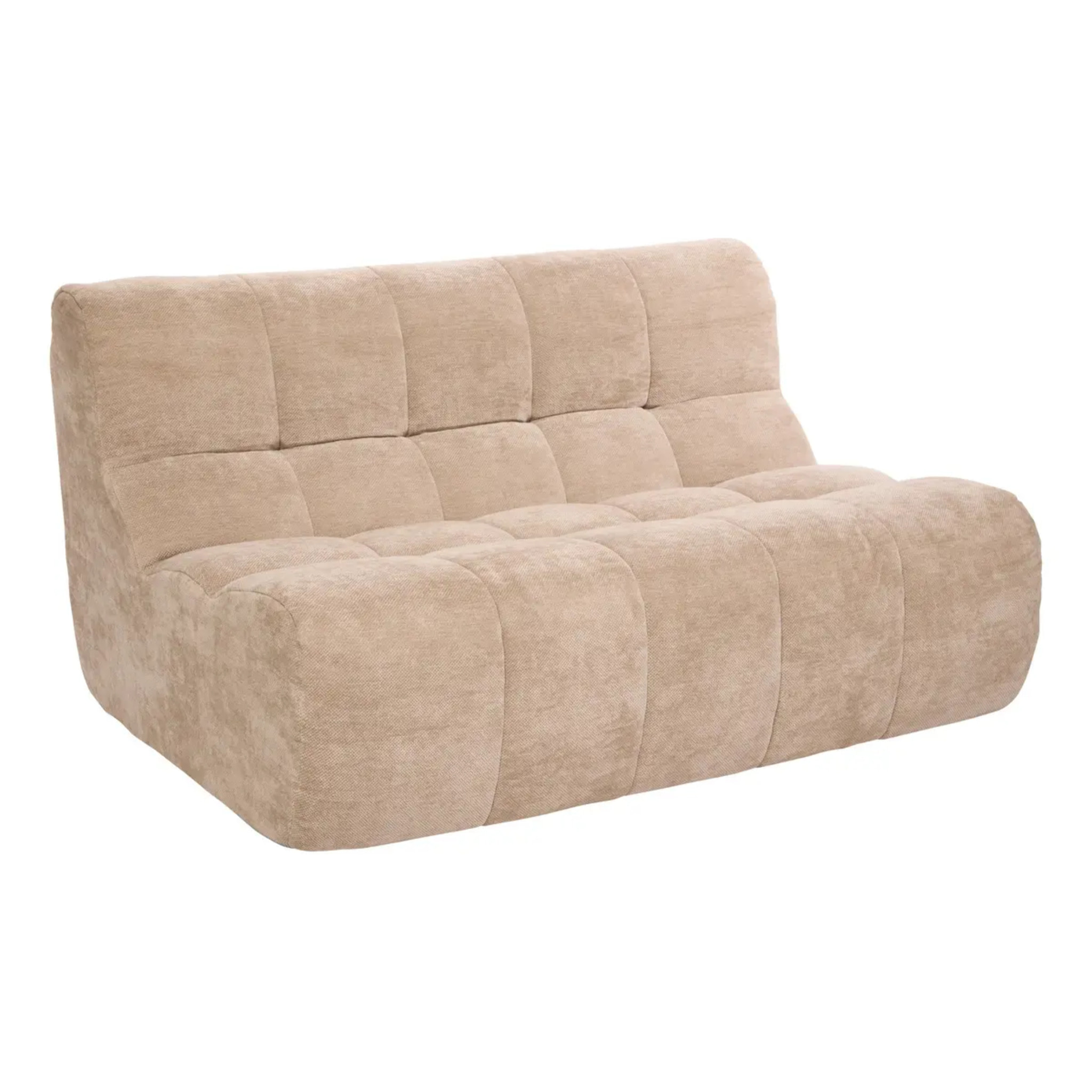 Canapé Miroa 2 Places 130x92x68 cm en Tissu Beige