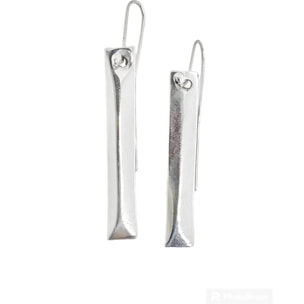 Pendiente Plata Única en plata de ley gancho y rectángulo