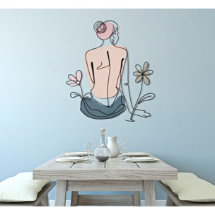 PANNELLO DA MURO LADY W/FLOWER CM 80X1,3X90