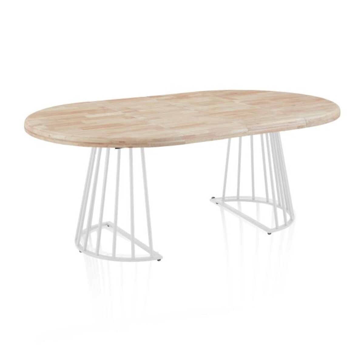 Mesa redonda extensible Meztil Blanco - Roble