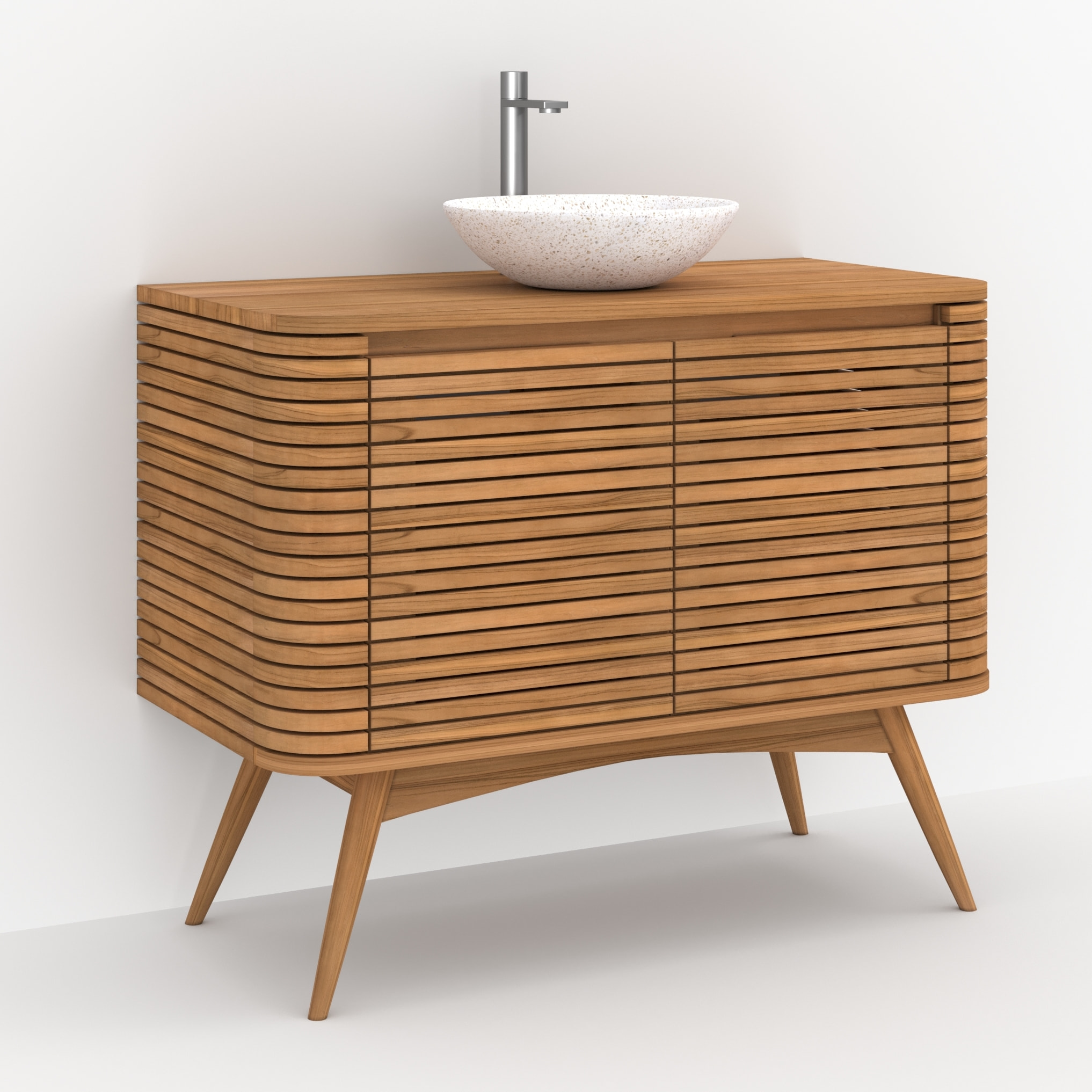 Meuble de salle de bain en bois de teck 100 cm - Auguste