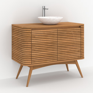 Meuble de salle de bain en bois de teck 100 cm - Auguste
