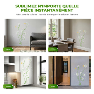 Stickers Muraux décoration adhésifs Fleurs pisenlits en coeurs
